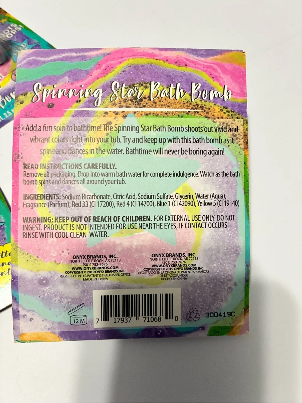 NEW Onyx Bathhouse Spinning Star Bath Bombs, Set of 3 — Cotton Candy Scent